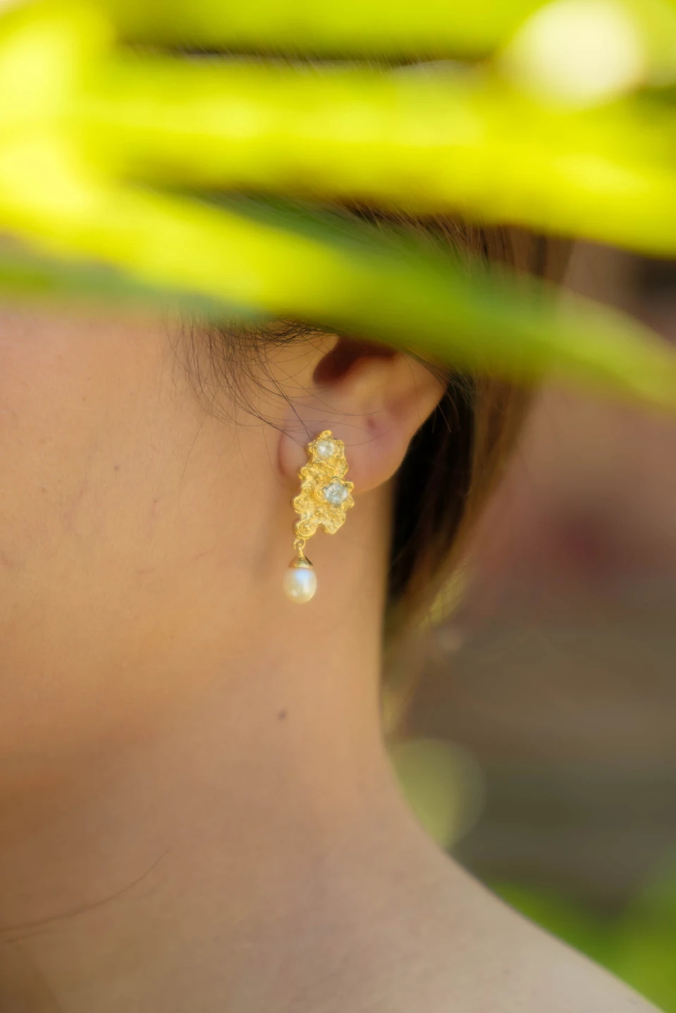 Perla Roris Kiss Earrings worn